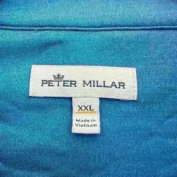 Peter Millar Men’s 1/4 Zip Golf Pullover Blue Performance Size XXL - Picture 2 of 6
